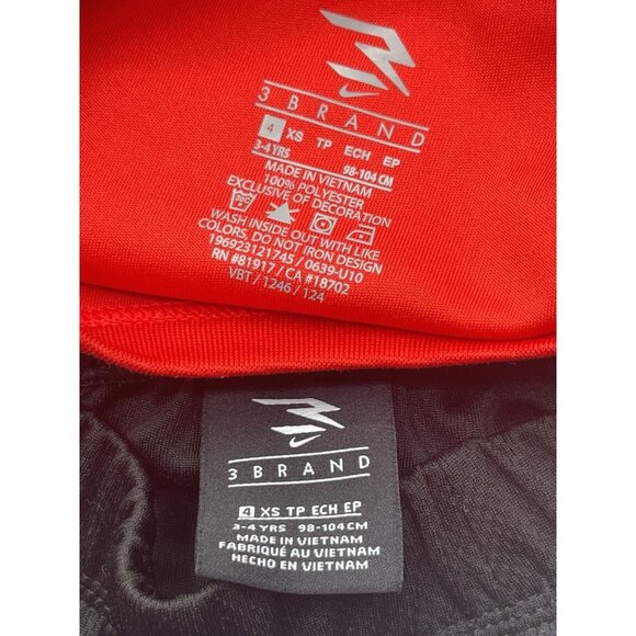 NIKE Short Set Boys Size XS 4 Red Black - Picture 6 of 6